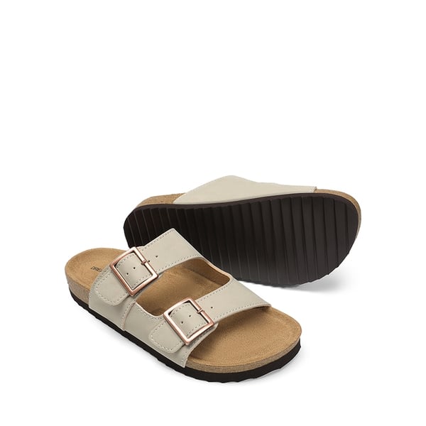 Women’s Double Strap Slide Sandals  - NATURAL - 5