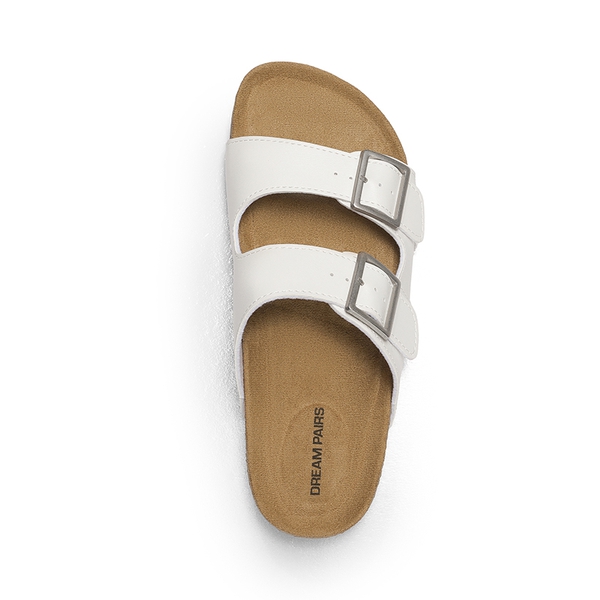 Women’s Double Strap Slide Sandals  - WHITE - 6