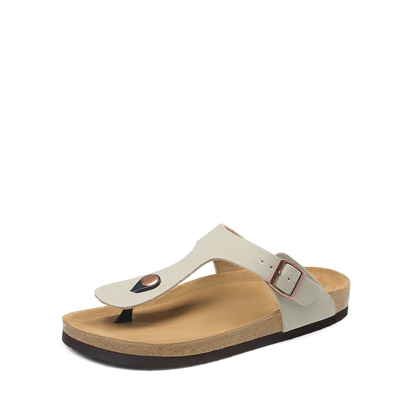 Women's Supportive Cork Flip Flops - BEIGE -  0