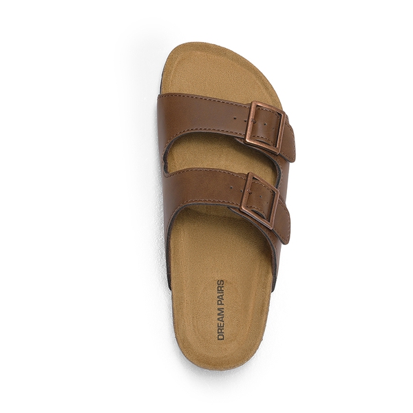 Women’s Double Strap Slide Sandals  - DARK BROWN - 6