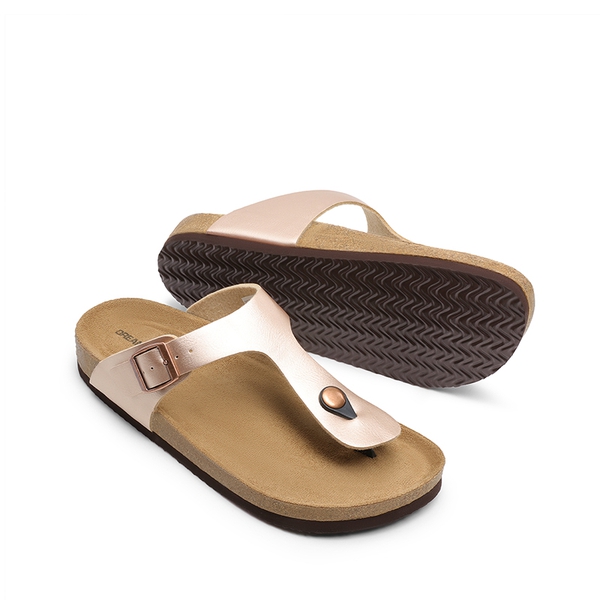 Women's Supportive Cork Flip Flops - ROSE GOLD - 7