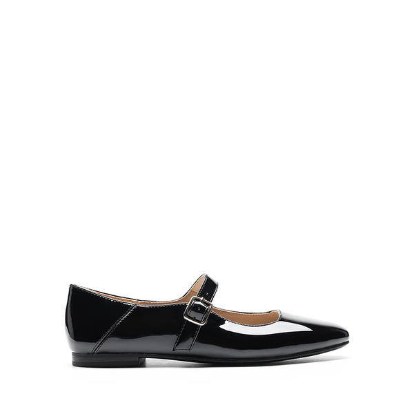 Women's Mary Jane Flats - BLACK-PAT - 1