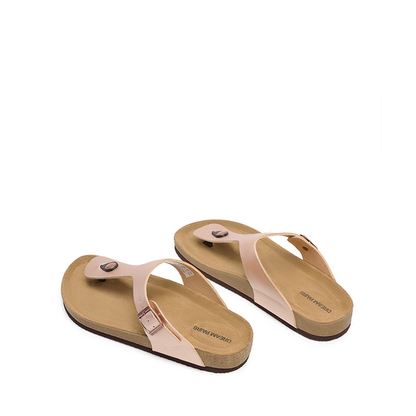Women's Supportive Cork Flip Flops - ROSE GOLD - 6