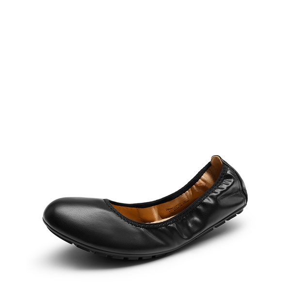 Women's Foldable Ballerina Flats - BLACK -  0