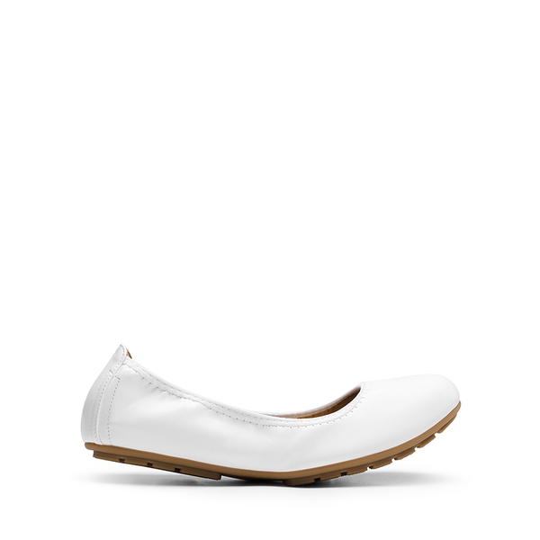 Women's Foldable Ballerina Flats - WHITE - 4