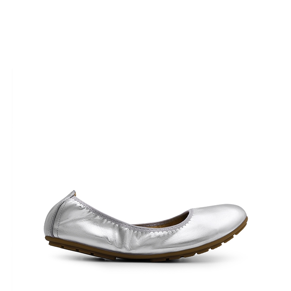 Women's Foldable Ballerina Flats - SILVER - 4