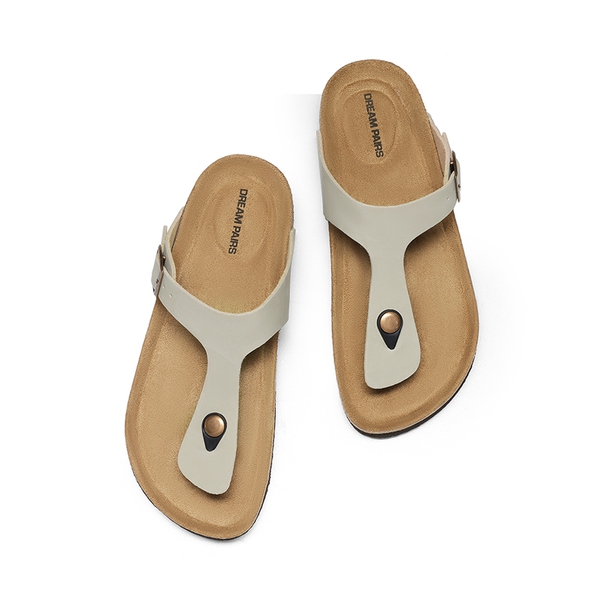 Women's Supportive Cork Flip Flops - BEIGE - 7
