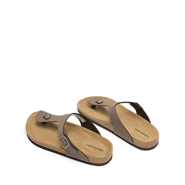 Women's Supportive Cork Flip Flops - BROWN - 5