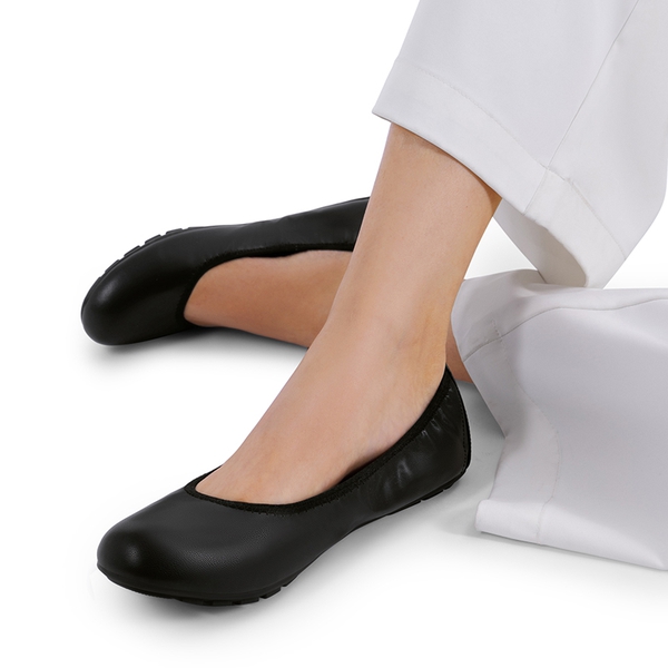 Women's Foldable Ballerina Flats - BLACK - 1
