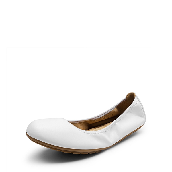 Women's Foldable Ballerina Flats - WHITE -  0