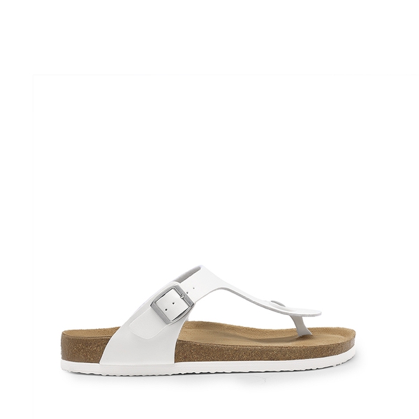 Women's Supportive Cork Flip Flops - WHITE - 4