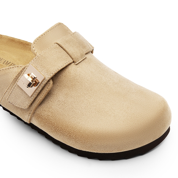  Women’s Slip-on Suede Clogs - APRICOT - 6