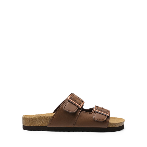 Women’s Double Strap Slide Sandals  - DARK BROWN - 3