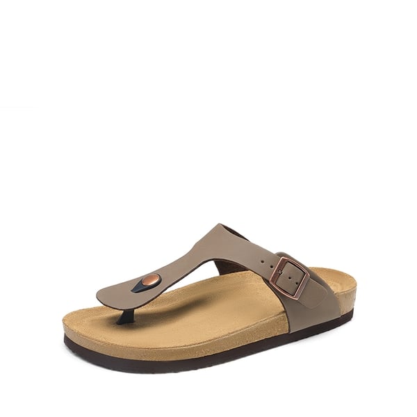 Women's Supportive Cork Flip Flops - BROWN -  0