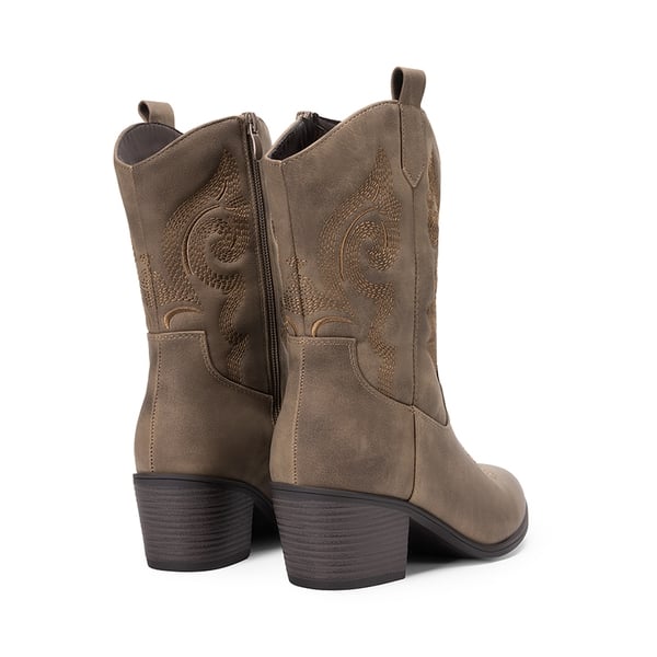 Women's Vintage Western Cowboy Boots - CAMEL - 4