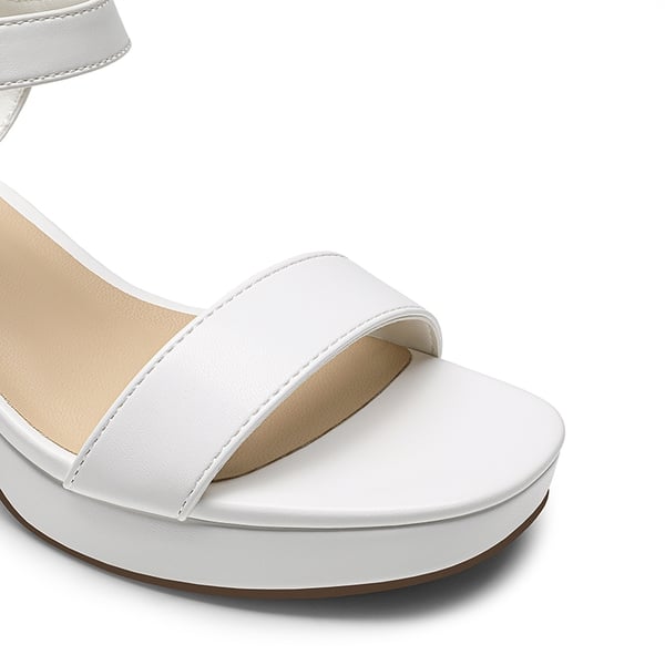 Women’s Y2K Chunky Platform Heels - WHITE - 4