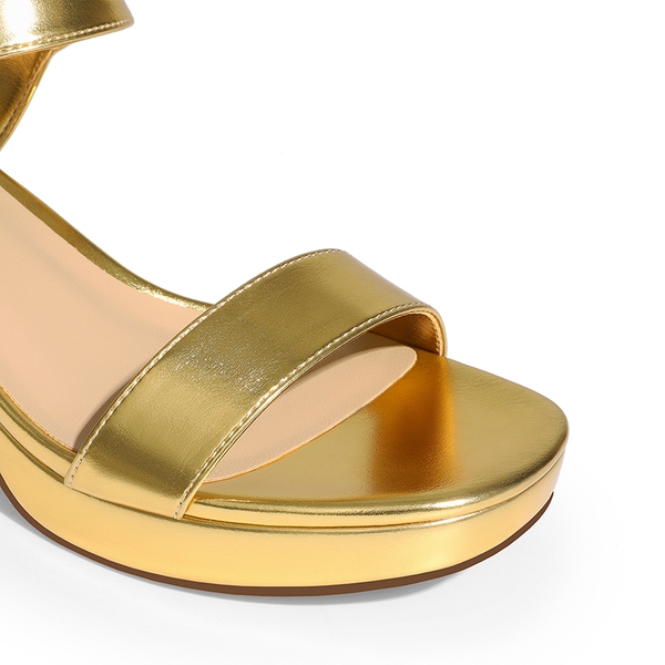 Women’s Y2K Chunky Platform Heels - GOLD - 4