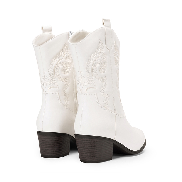 Women's Vintage Western Cowboy Boots - WHITE - 4