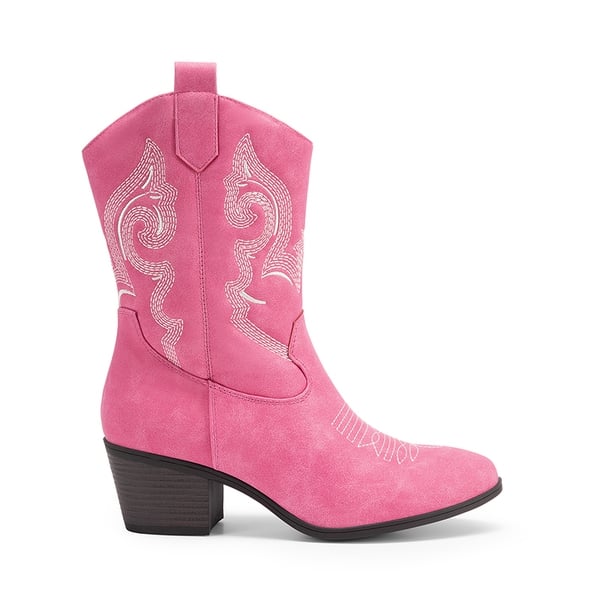 Women's Vintage Western Cowboy Boots - PINK - 3