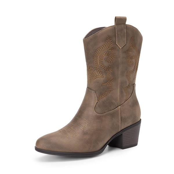 Women's Vintage Western Cowboy Boots - CAMEL -  0
