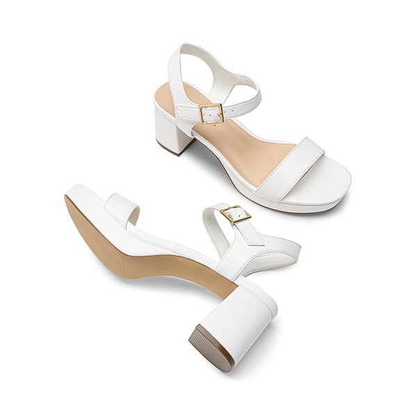 Women’s Y2K Chunky Platform Heels - WHITE - 5