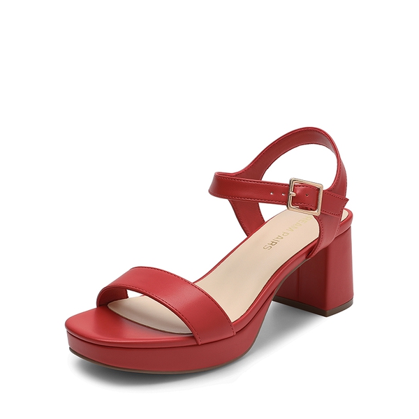 Women’s Y2K Chunky Platform Heels - RED -  0