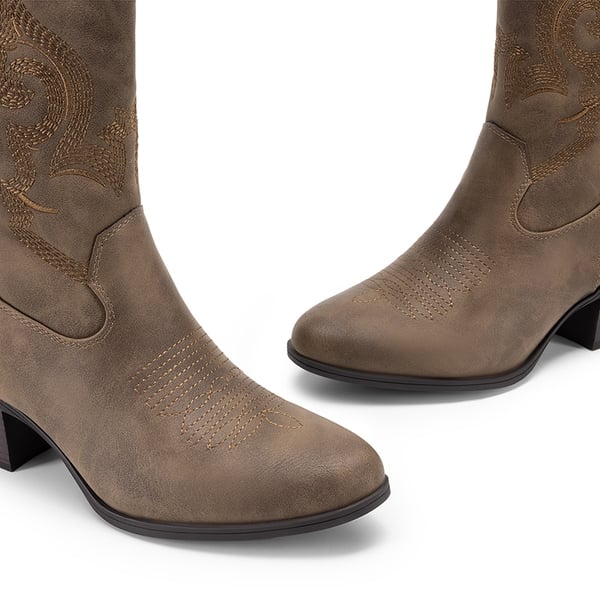 Women's Vintage Western Cowboy Boots - CAMEL - 6