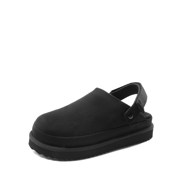 Women's Comfortable Anke-Strap Clogs - BLACK -  0