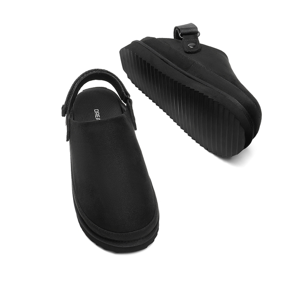 Women's Comfortable Anke-Strap Clogs - BLACK - 3