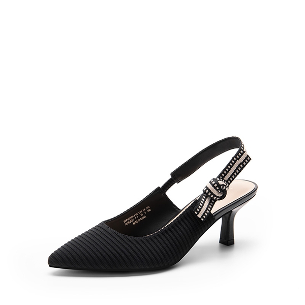 Women's Slingback Kitten Heel Pumps.  - BLACK -  0