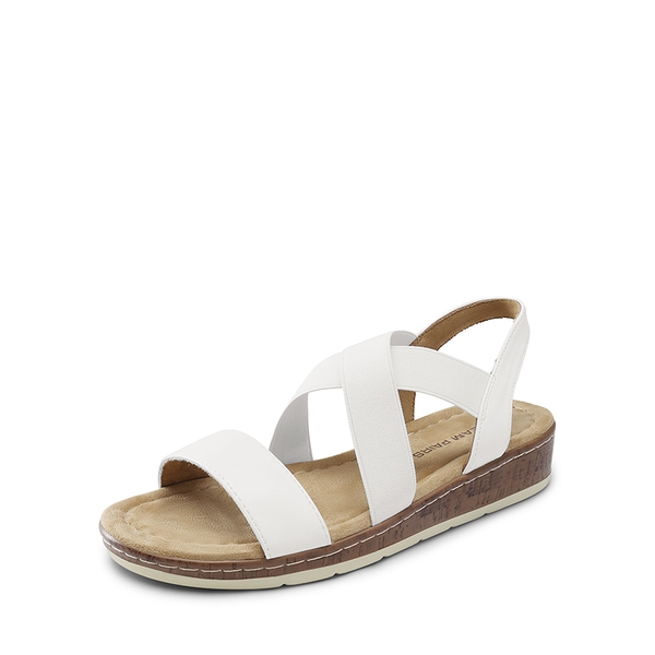Strappy Criss Cross Flat Sandals - WHITE -  0