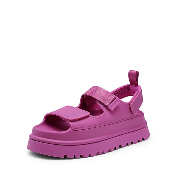 Non-Slip Chunky Strap Platform Sandals - HOT PINK -  0