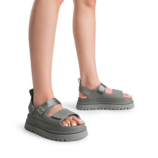 Non-Slip Chunky Strap Platform Sandals - GREY - 1