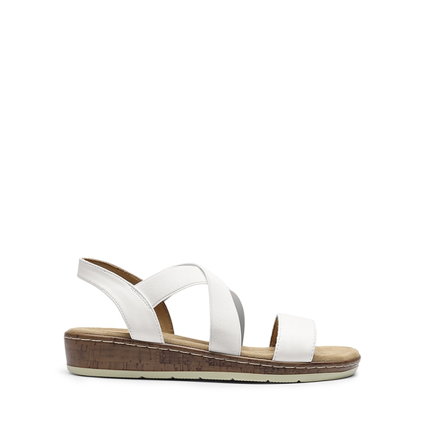 Strappy Criss Cross Flat Sandals - WHITE - 3