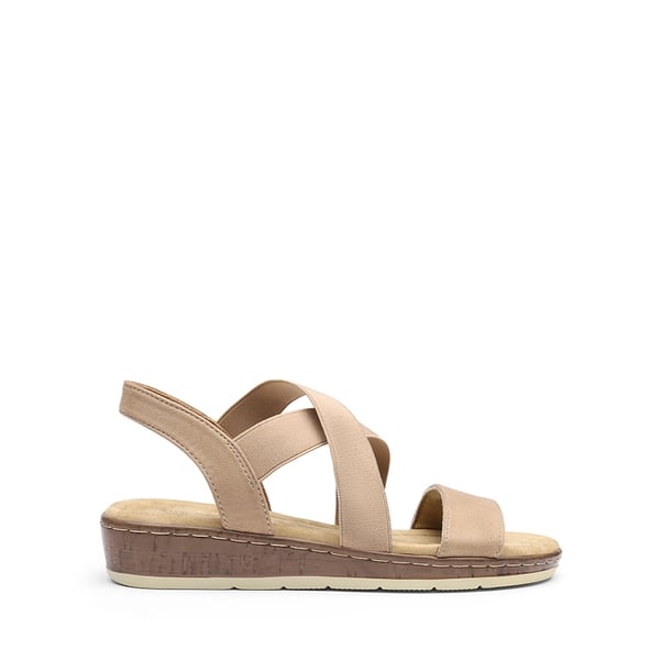 Strappy Criss Cross Flat Sandals - NUDE - 3