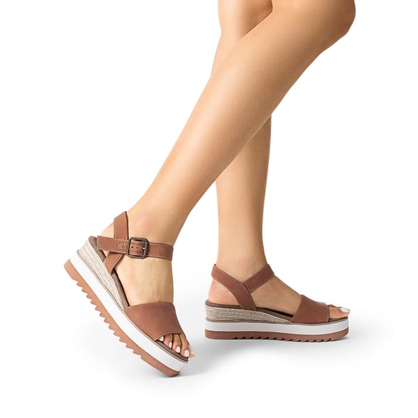 Espadrille Platform Wedge Sandals - TAN - 2