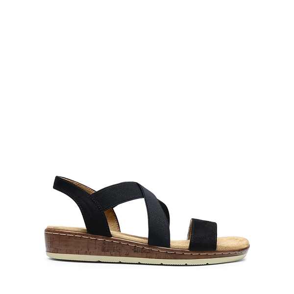 Strappy Criss Cross Flat Sandals - BLACK-SUEDE - 3