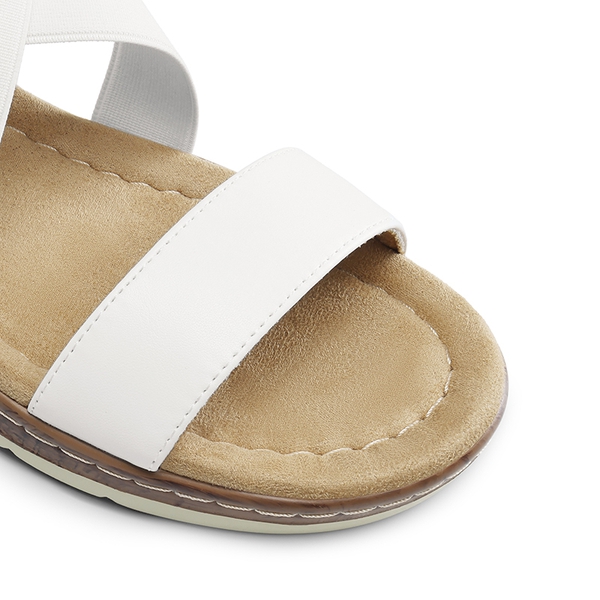 Strappy Criss Cross Flat Sandals - WHITE - 7