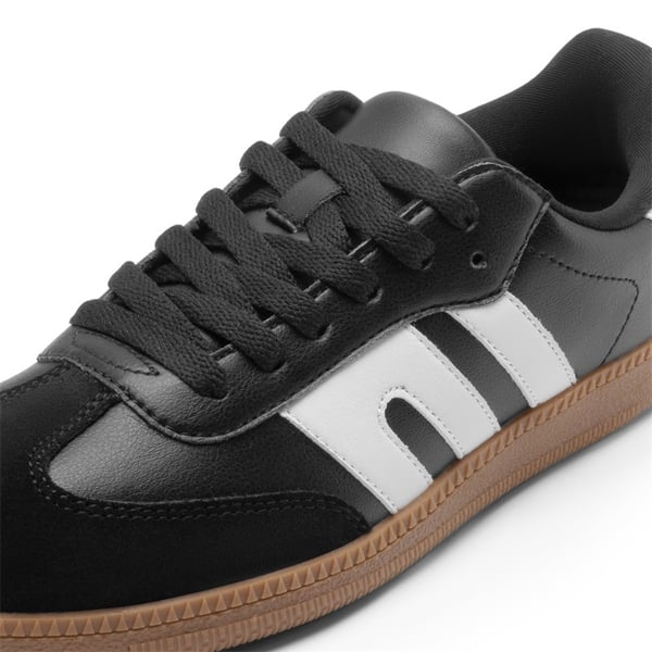 Retro-Inspired Chic Low-Top Sneakers - BLACK - 6