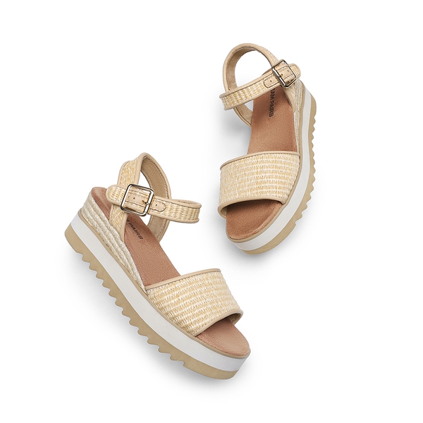 Espadrille Platform Wedge Sandals - NATURAL-RAFFIA - 6