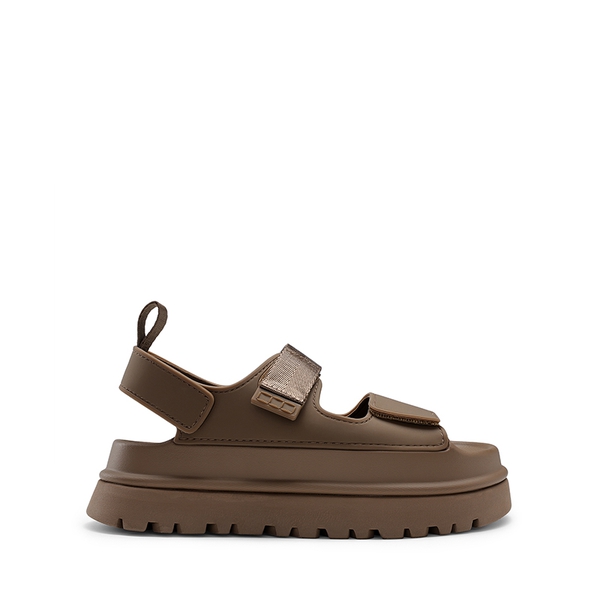 Non-Slip Chunky Strap Platform Sandals - BROWN - 3