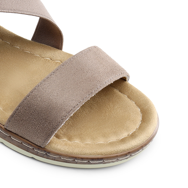 Strappy Criss Cross Flat Sandals - TAUPE - 7