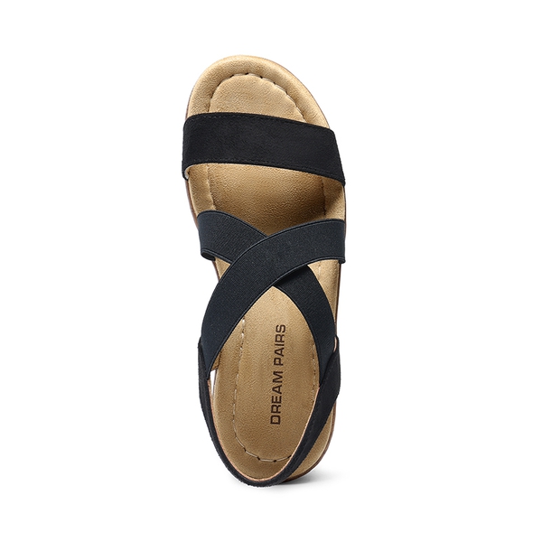 Strappy Criss Cross Flat Sandals - BLACK-SUEDE - 4