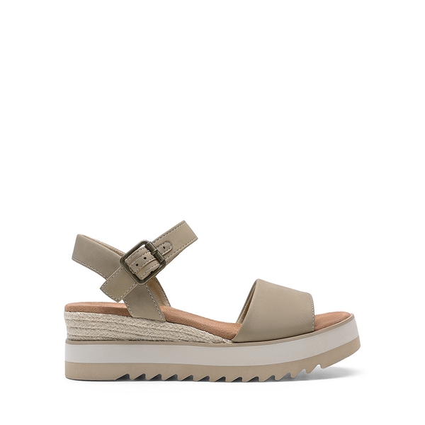 Espadrille Platform Wedge Sandals - TAUPE - 3