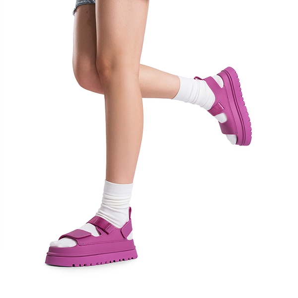 Non-Slip Chunky Strap Platform Sandals - HOT PINK - 2