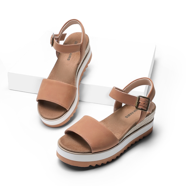Espadrille Platform Wedge Sandals - TAN - 7