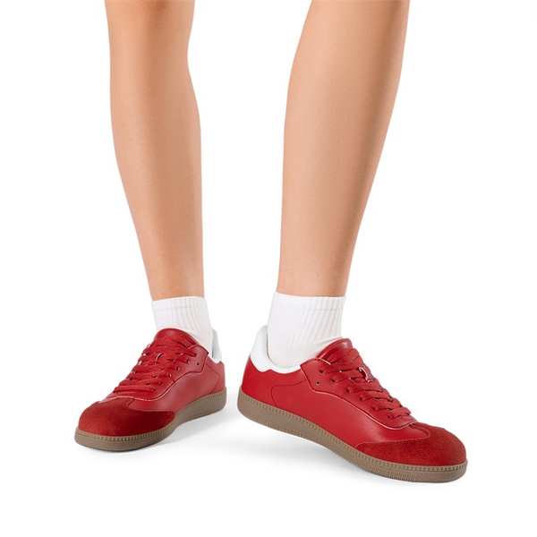 Retro-Inspired Chic Low-Top Sneakers - RED - 1