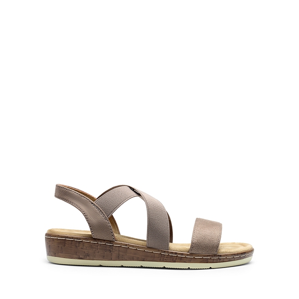 Strappy Criss Cross Flat Sandals - TAUPE - 3
