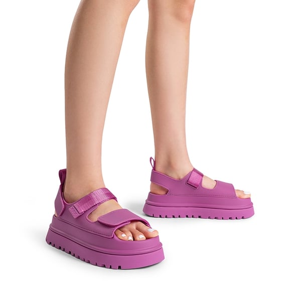 Non-Slip Chunky Strap Platform Sandals - HOT PINK - 1