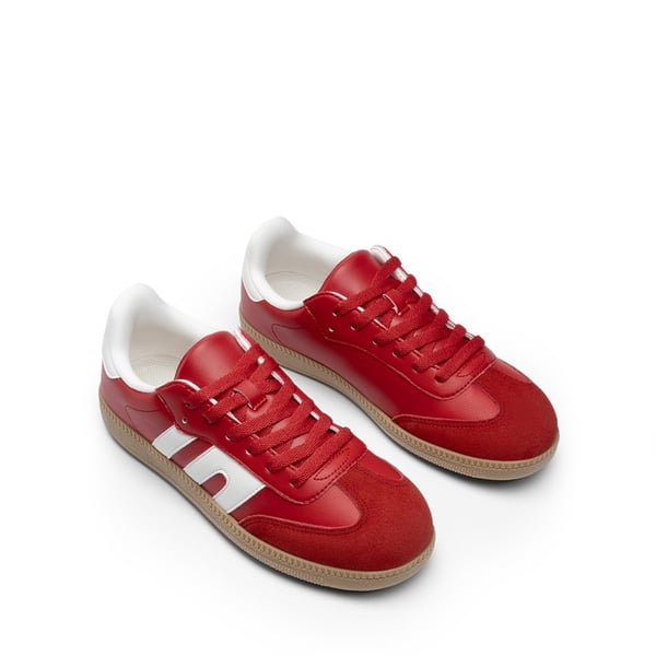 Retro-Inspired Chic Low-Top Sneakers - RED - 4
